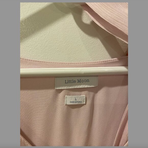 Aritzia Little Moon Sol Dress Lilac Size L | Semi-sheer tiered belted mini dress - Picture 6 of 12
